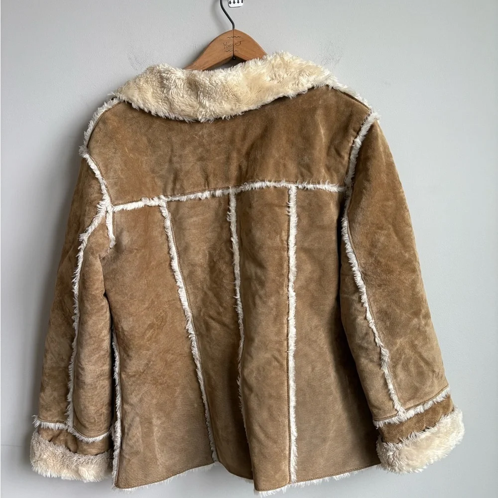 Vintage Y2K XOXO Suede Shearling Jacket Medium